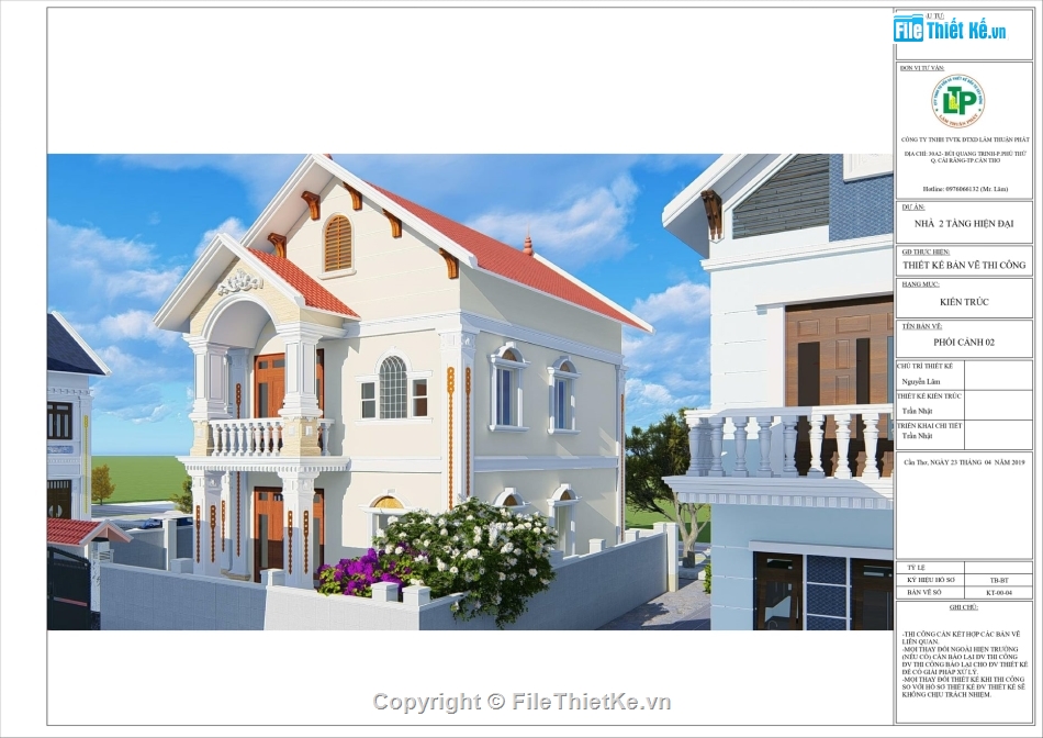 biệt thự 2 tầng,Revit biệt thự 2 tầng,Bản vẽ biệt thự 2 tầng,File revit biệt thự 2 tầng